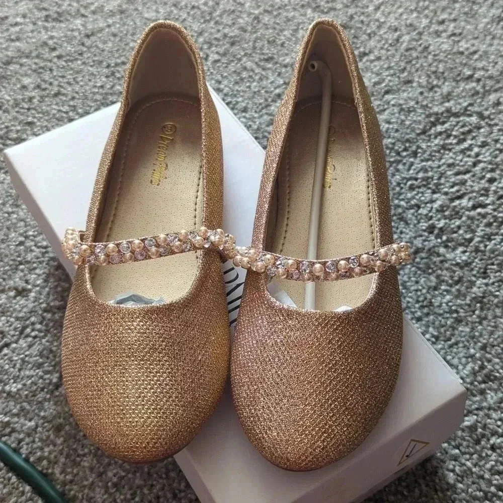 Dream pairs kids Rose Gold glitter Shoes - Picture 2 of 10